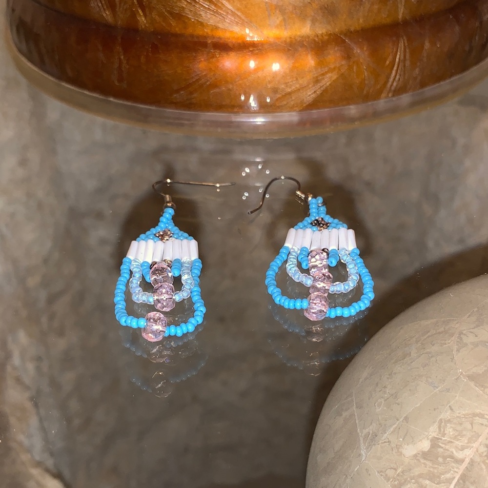 ✨5/$25✨ Blue and Pink Beaded Earrings
